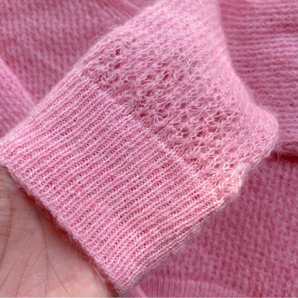🌸 MANGO (MNG) BABY PINK WOOL BLEND CROPPED KNIT SWEATER! - Picture 6 of 12